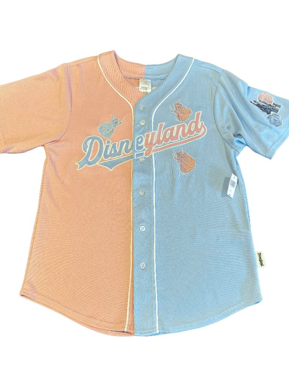 Disneyland Aurora Sleeping Beauty Baseball Jersey Pink Blue Adult Small NWT
